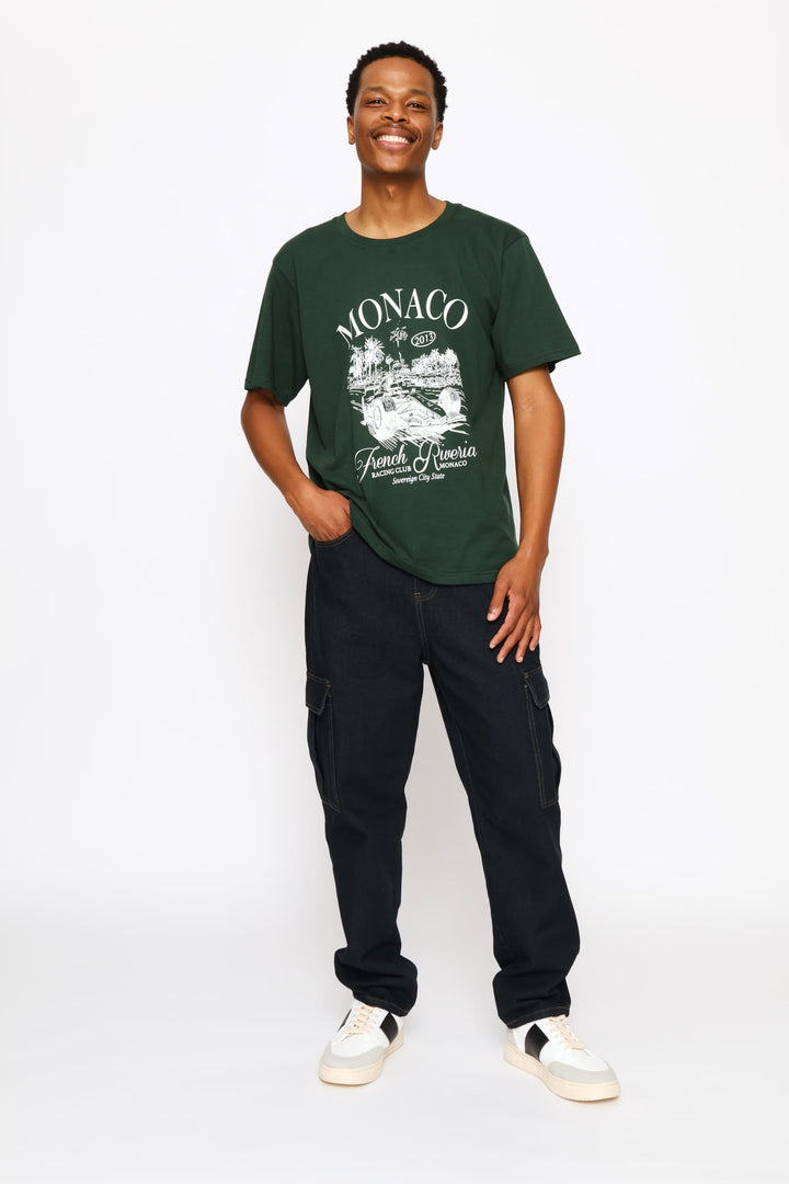Stretch Cargo Denim - Dark Wash