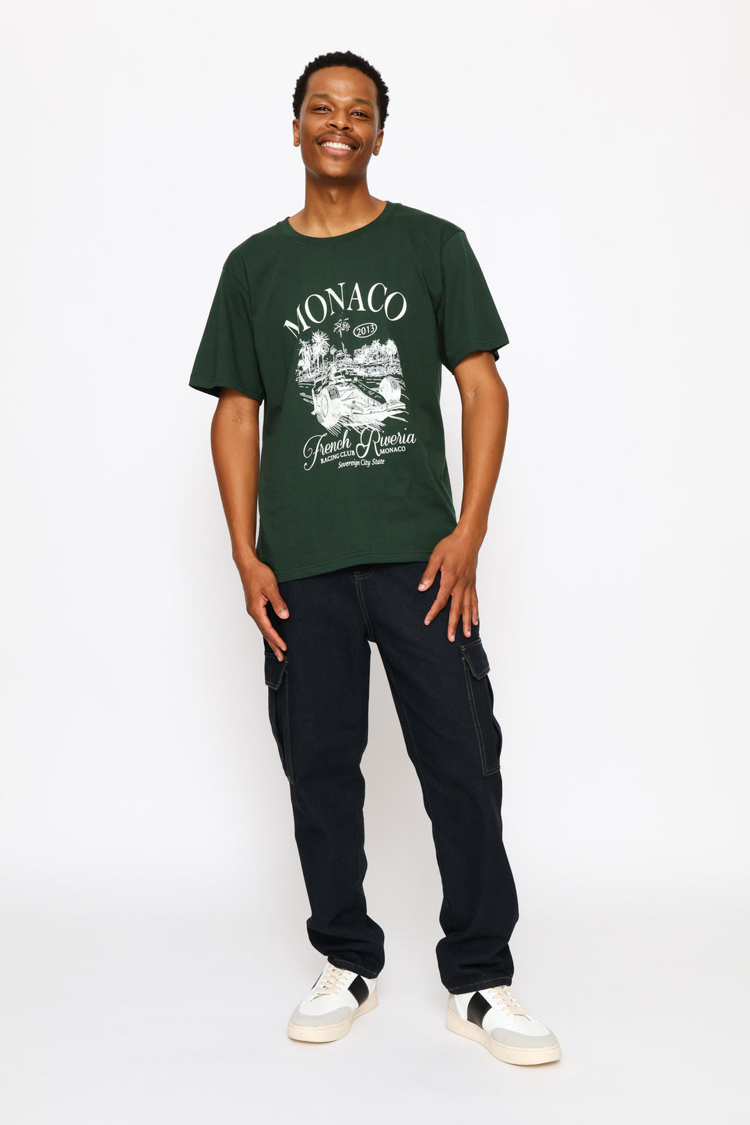 Basic Print Racing Tee - Green
