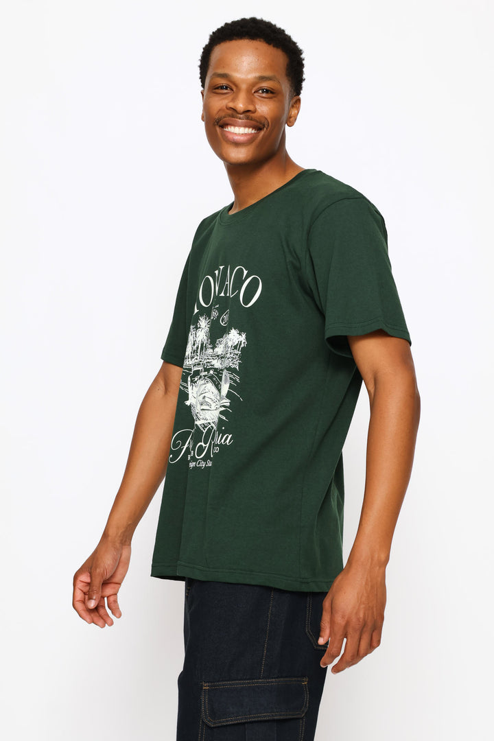 Basic Print Racing Tee - Green