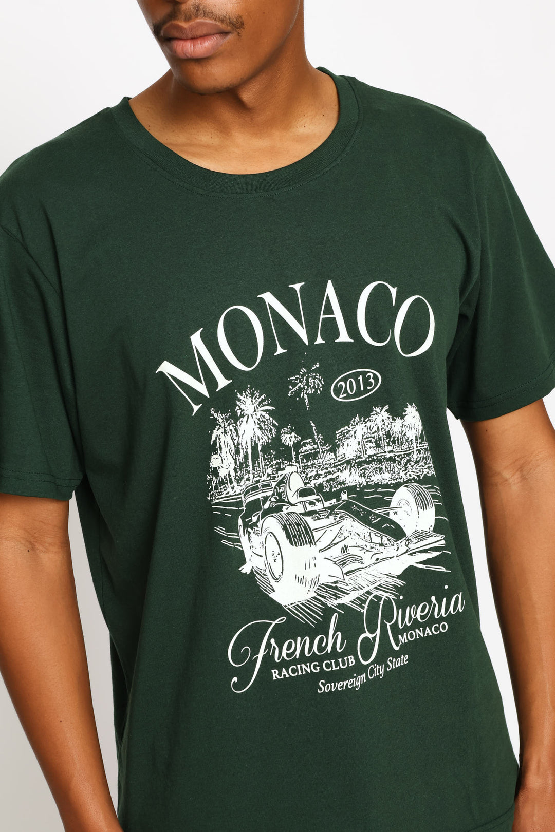 Basic Print Racing Tee - Green