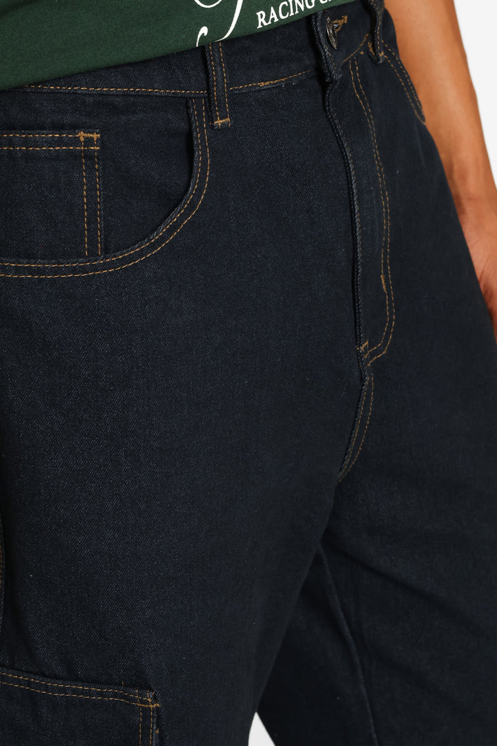 Stretch Cargo Denim - Dark Wash