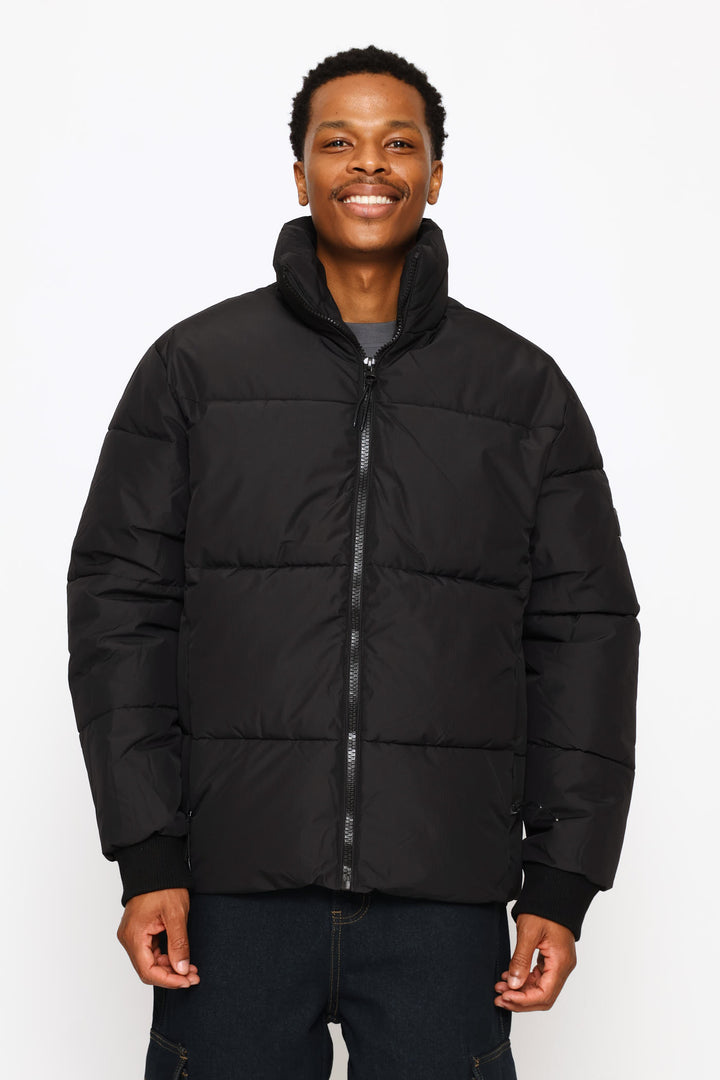Ripstop Puffer Jacket - Black