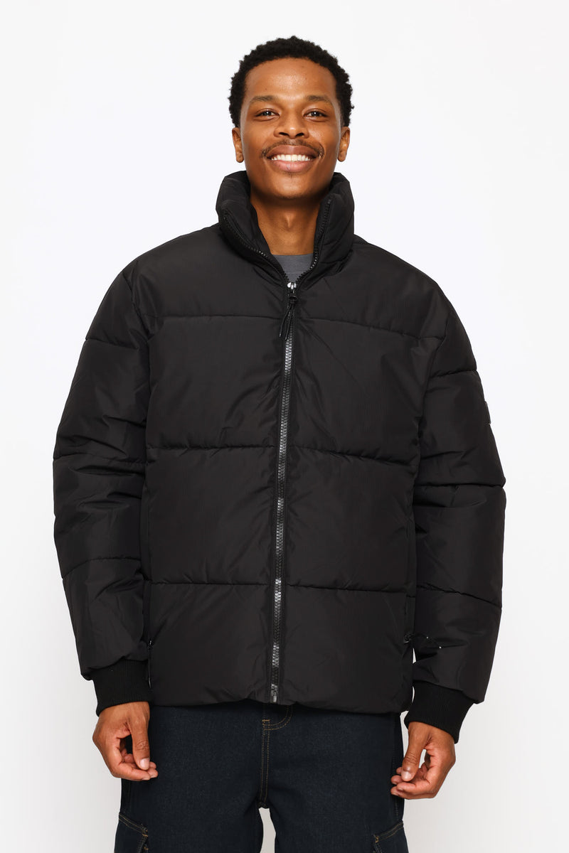 Ripstop Puffer Jacket - Black