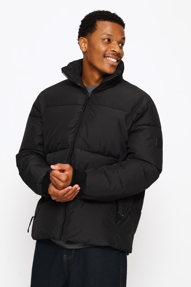 Ripstop Puffer Jacket - Black