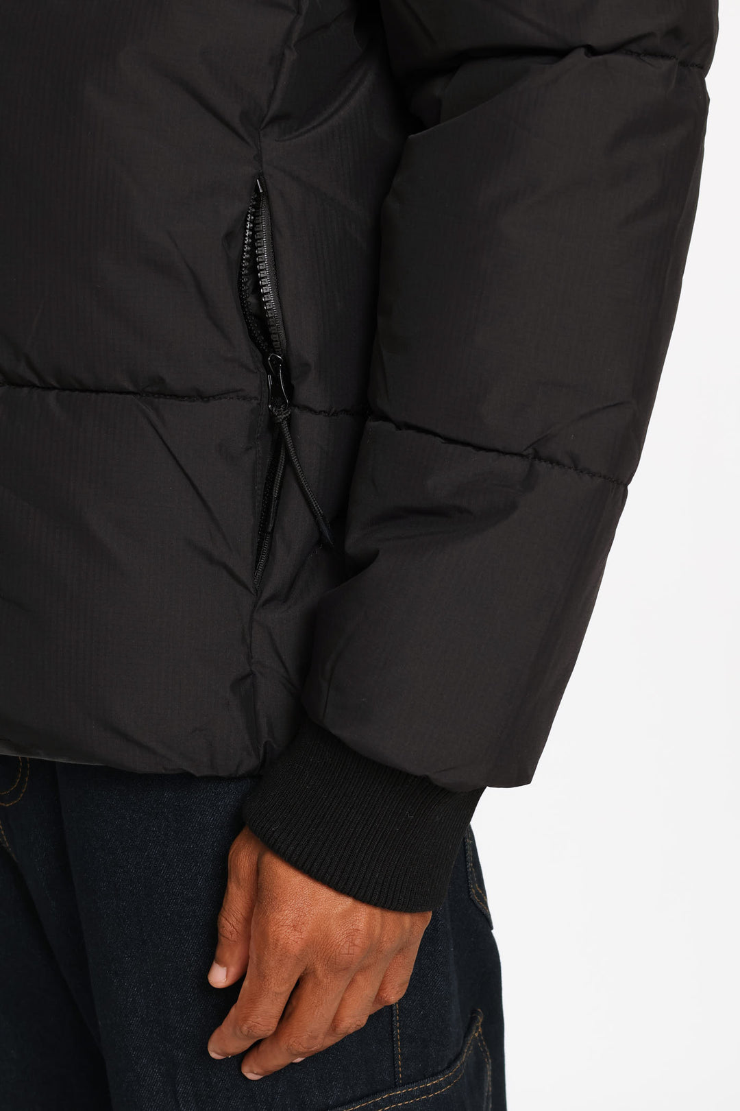 Ripstop Puffer Jacket - Black