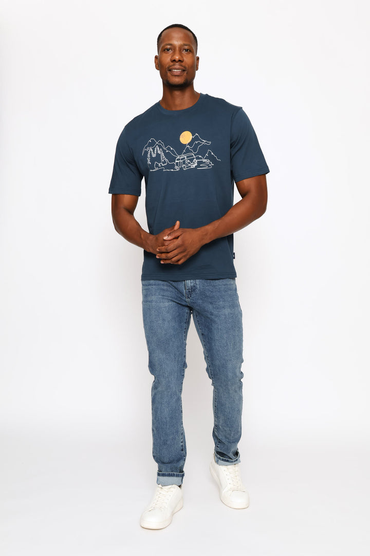 Camper Van Woods Tee - Petrol