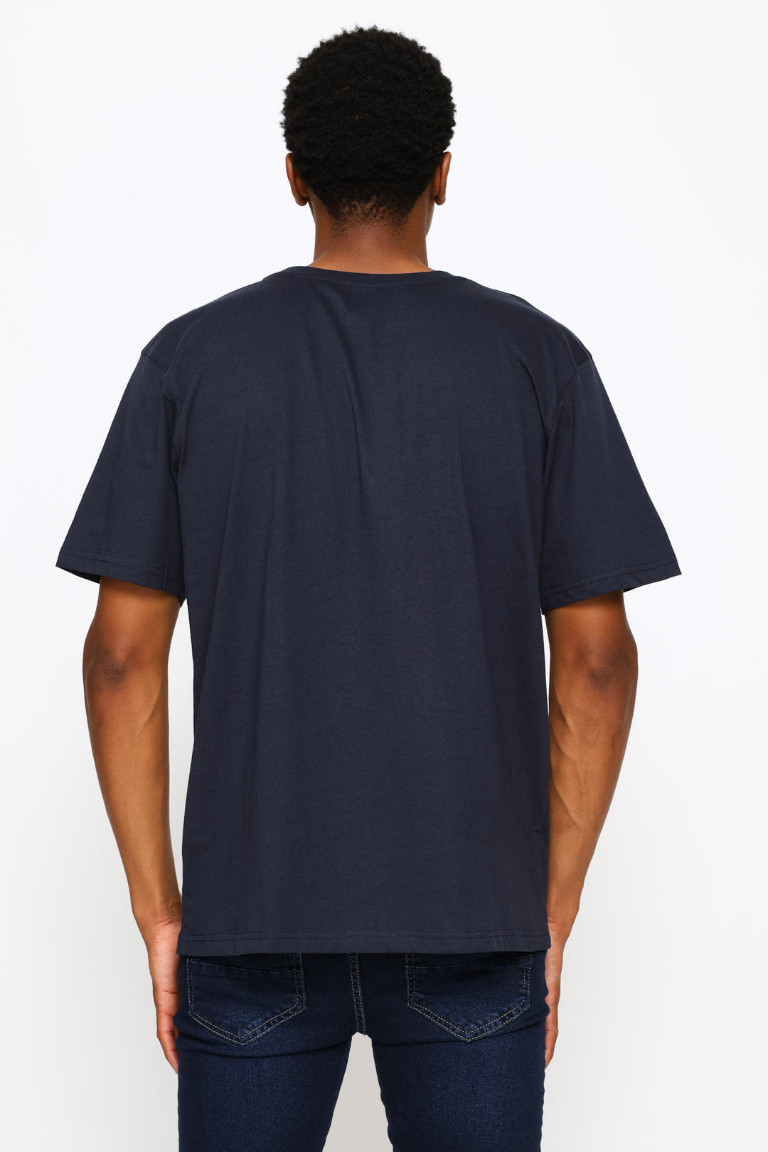 Basic Print Tee - Navy