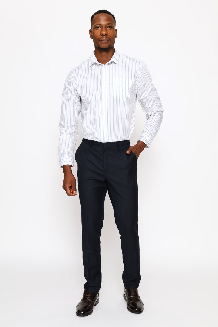 Regular Double Fine Stripe Printed Shirt - Neutral