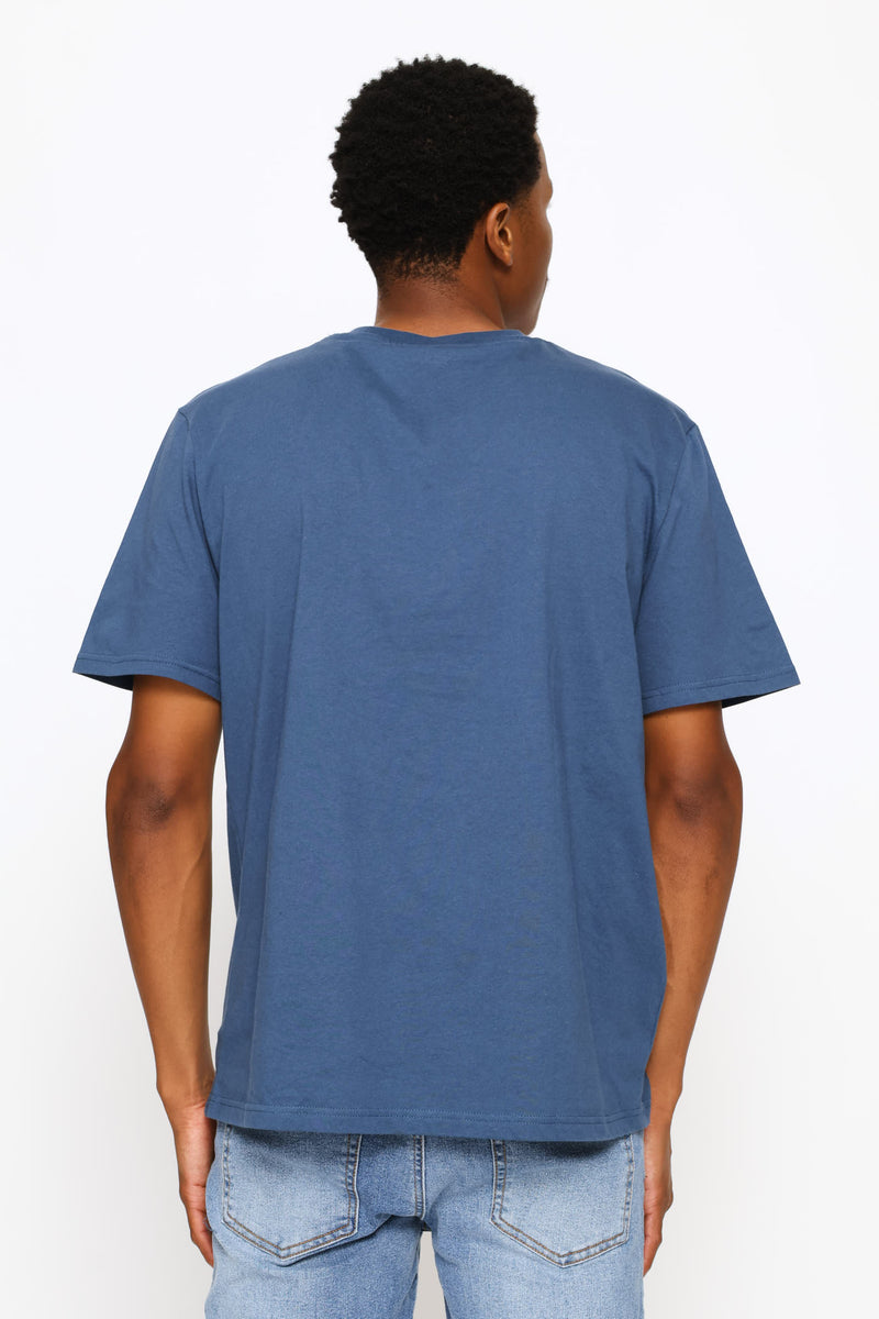 Swft Basic Print Tee - Steel Blue