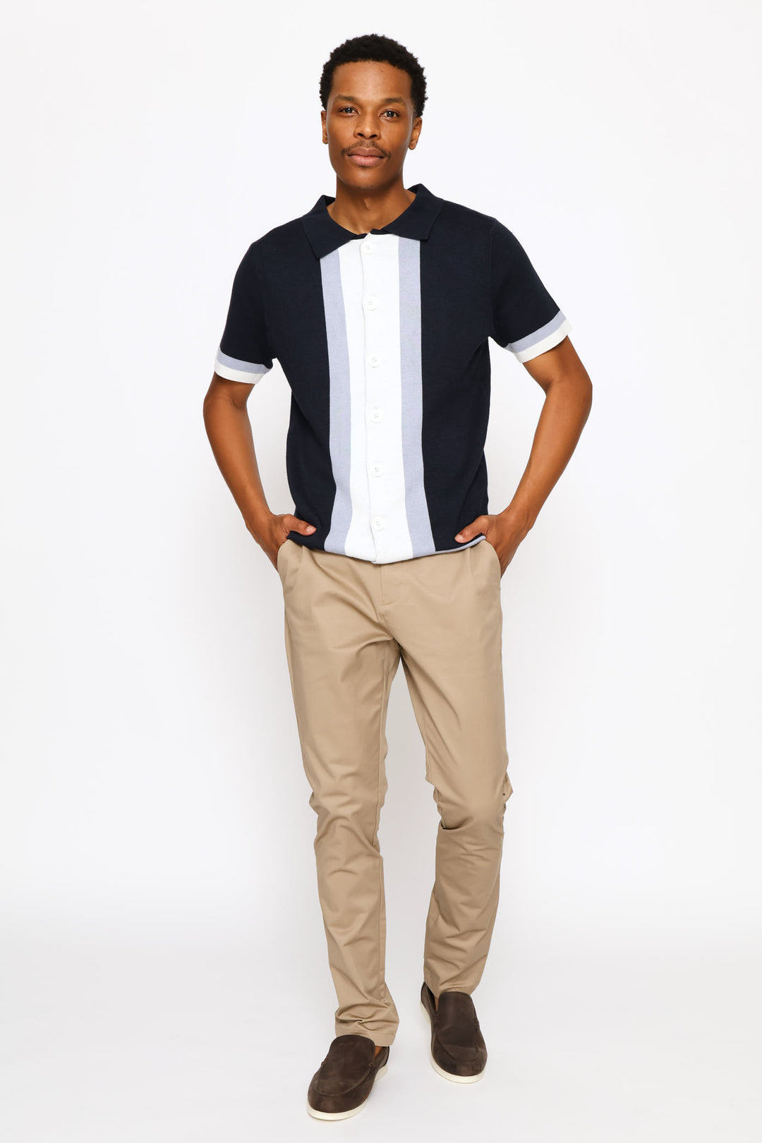 Colour Block Knit Shirt - Multi