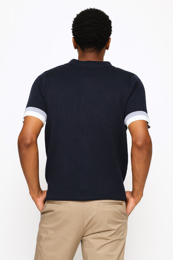 Colour Block Knit Shirt - Multi