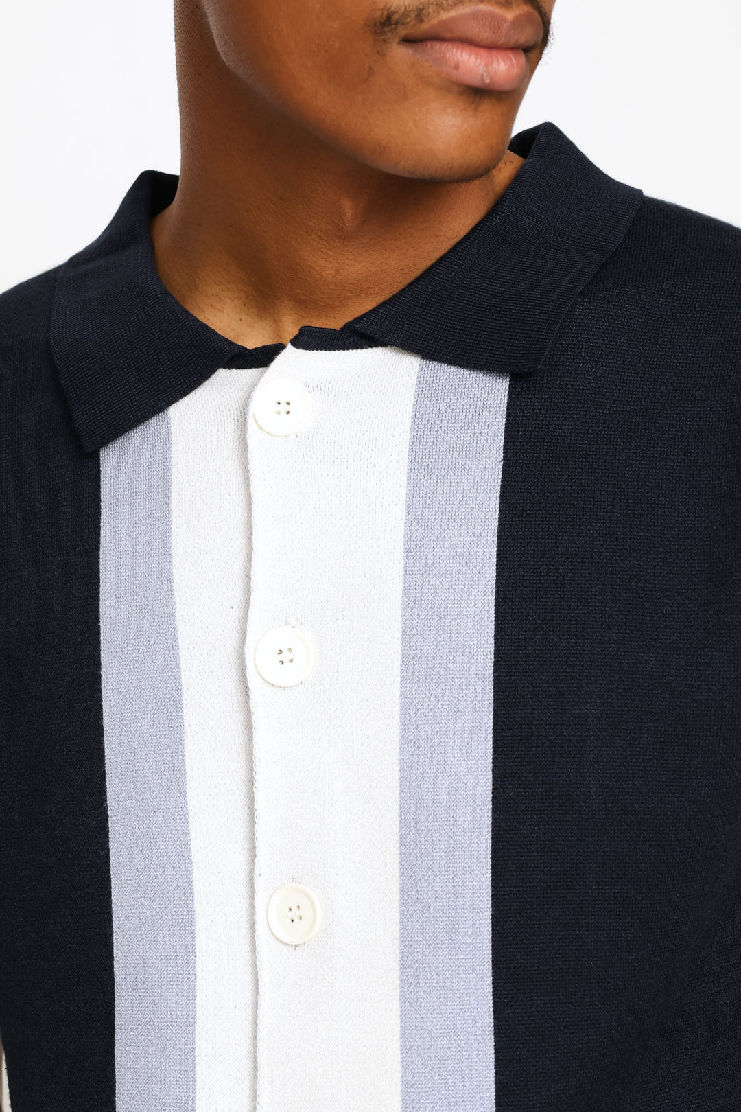 Colour Block Knit Shirt - Multi