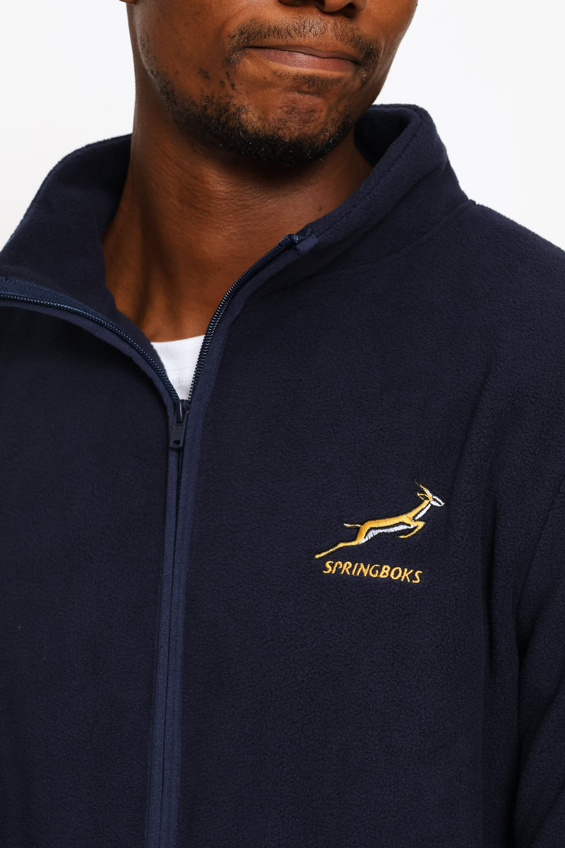 Springboks Fleece Zip Through Jacket - Navy