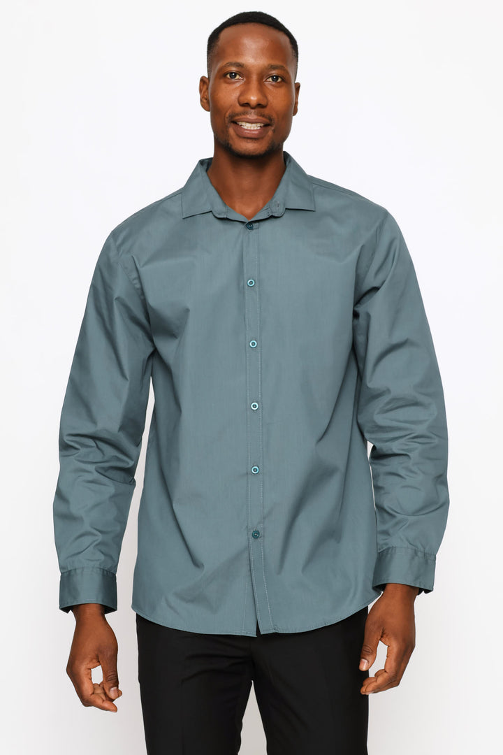 Regular Easy Care Long Sleeve Shirt - Forest Green
