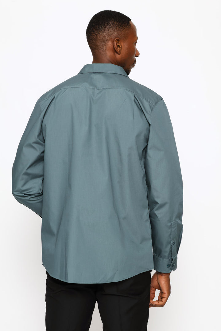 Regular Easy Care Long Sleeve Shirt - Forest Green