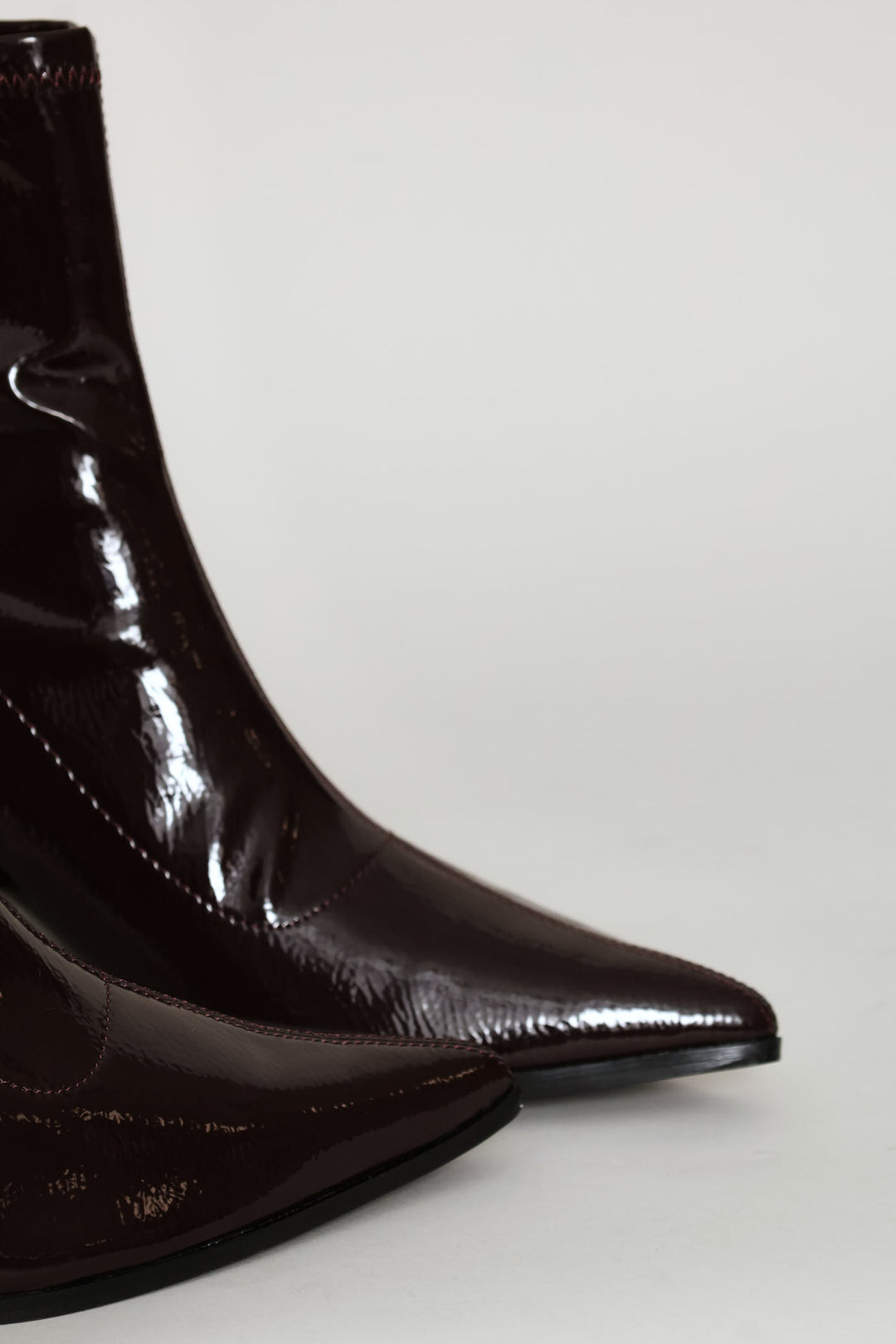 Rendered Textured Stretch Ankle Boot - Chocolate