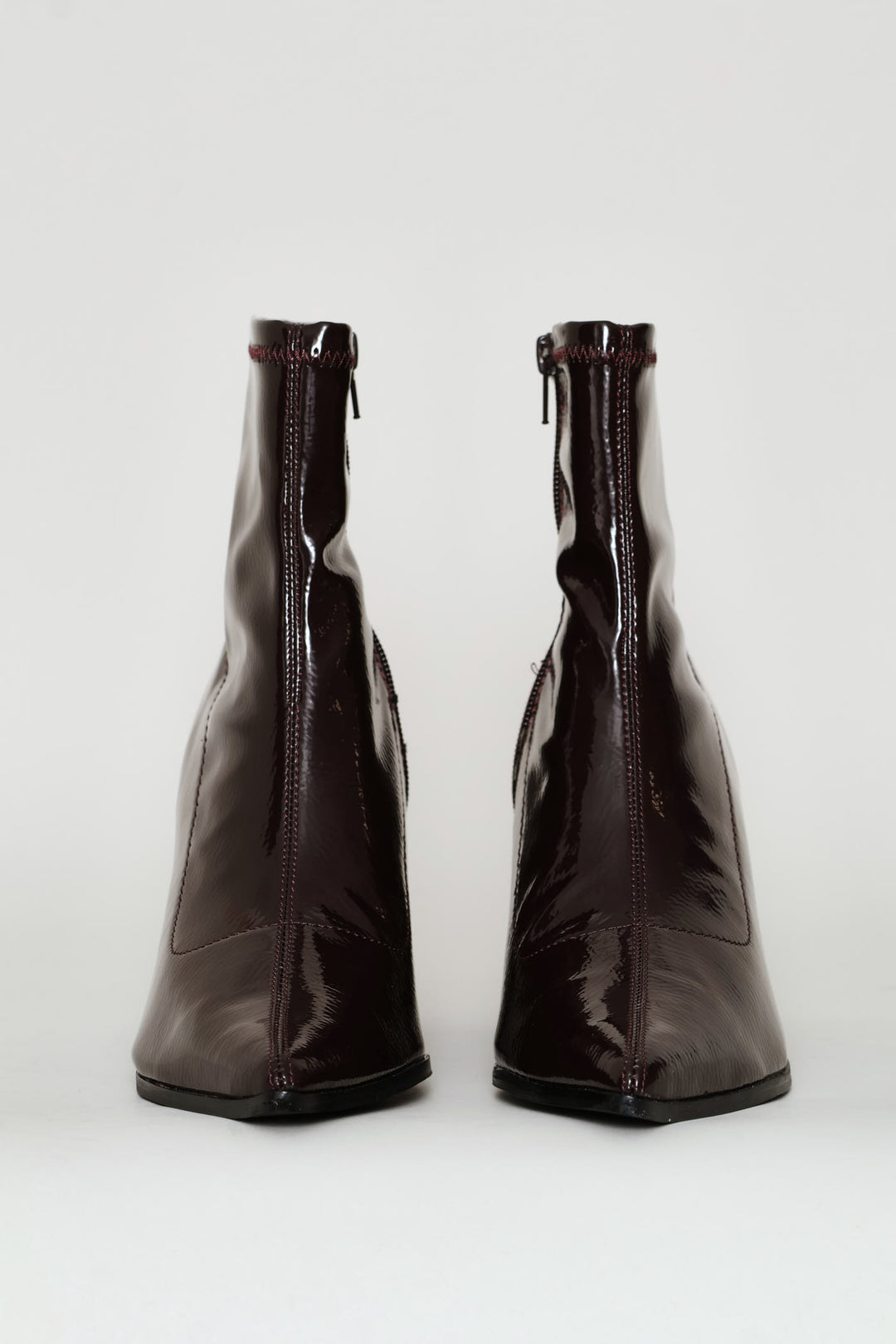 Rendered Textured Stretch Ankle Boot - Chocolate