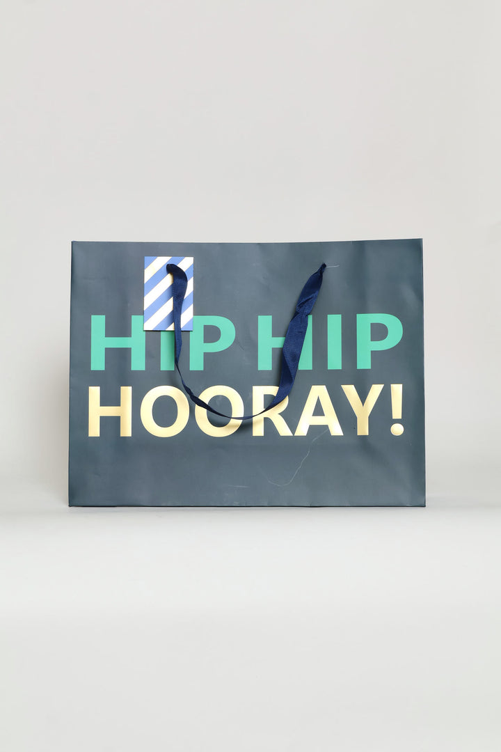 Hip Hip Hooray Large Gift Bag - Teal