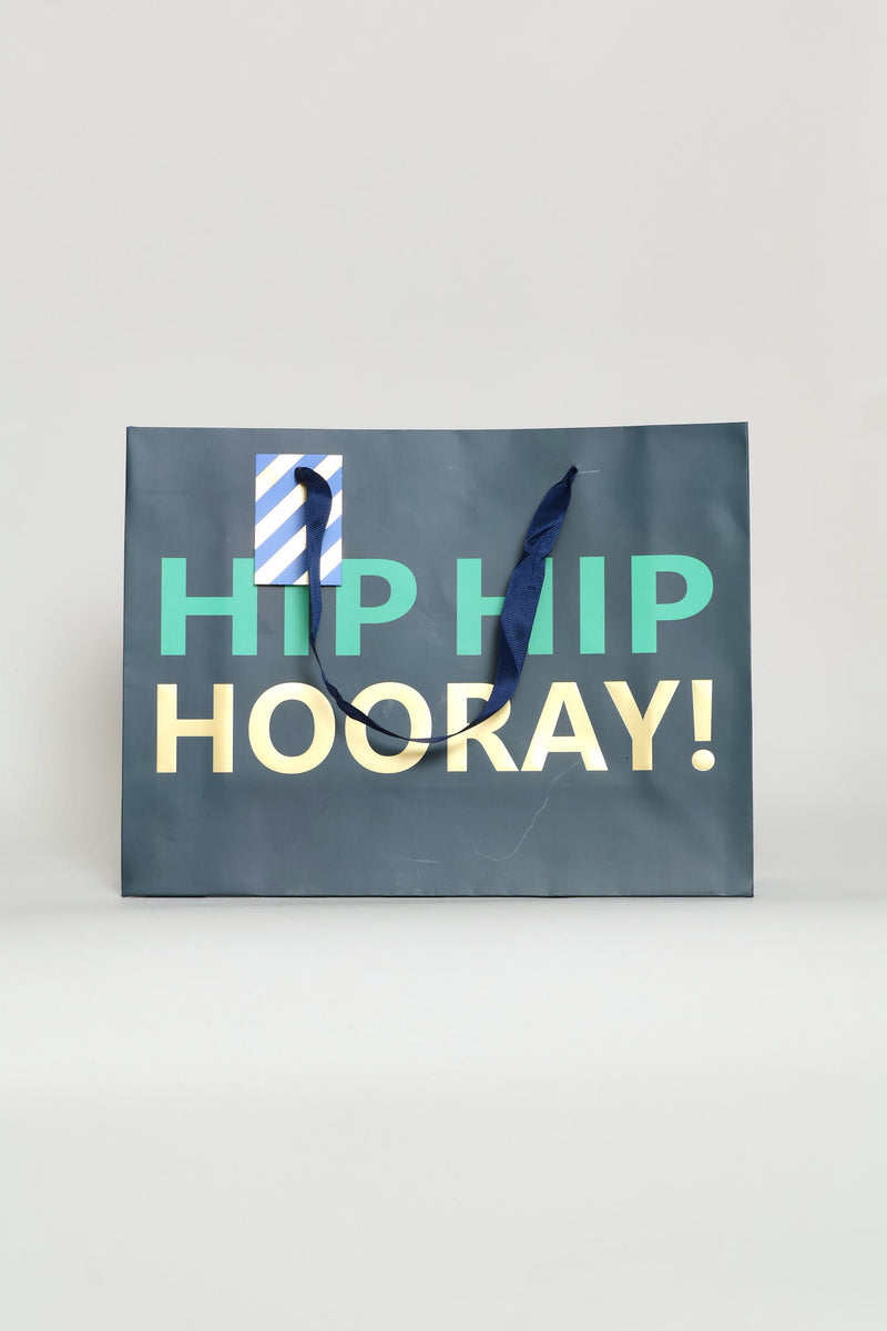 Hip Hip Hooray Large Gift Bag - Teal