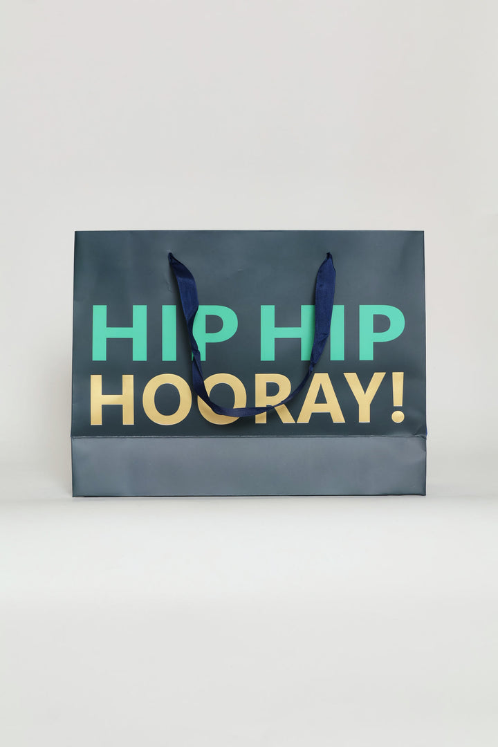 Hip Hip Hooray Large Gift Bag - Teal