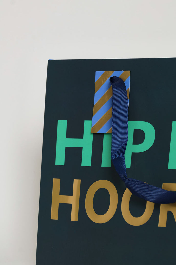 Hip Hip Hooray Large Gift Bag - Teal