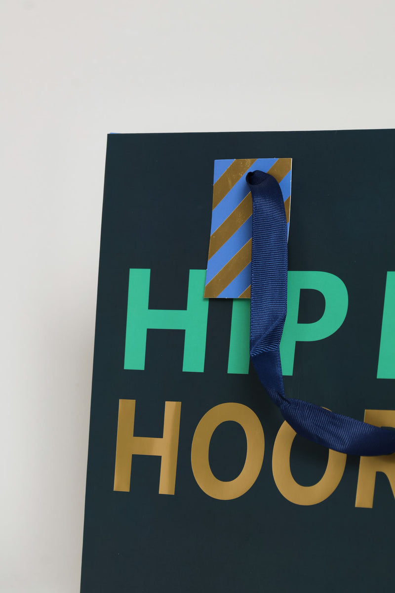 Hip Hip Hooray Large Gift Bag - Teal