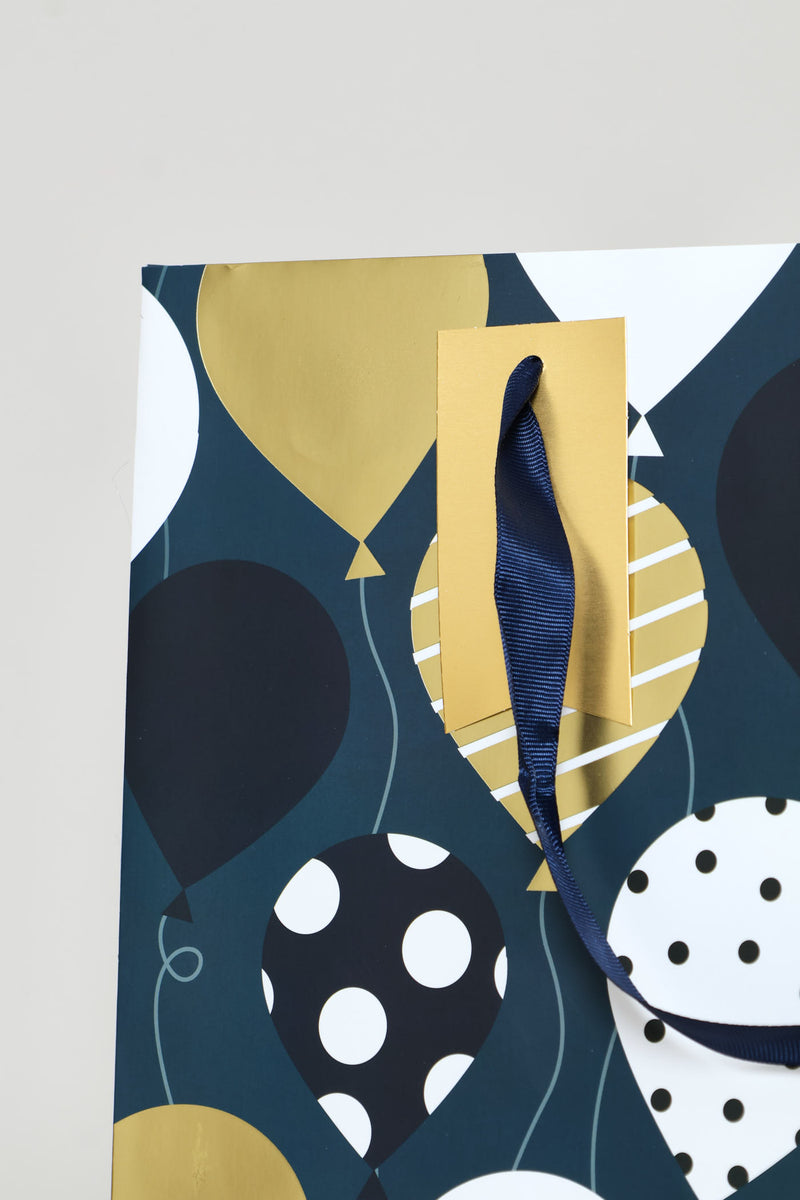 BALLOON FOIL GIFT BAG - Navy