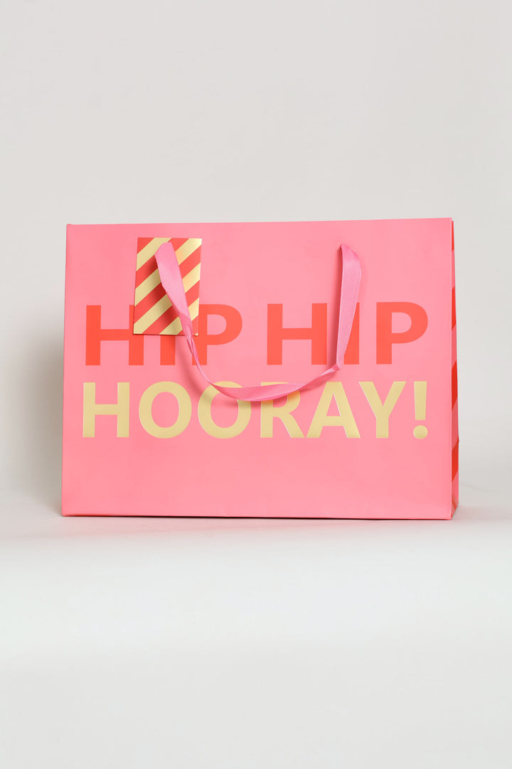 Hip Hip Hooray Gift Bag Large - Pink