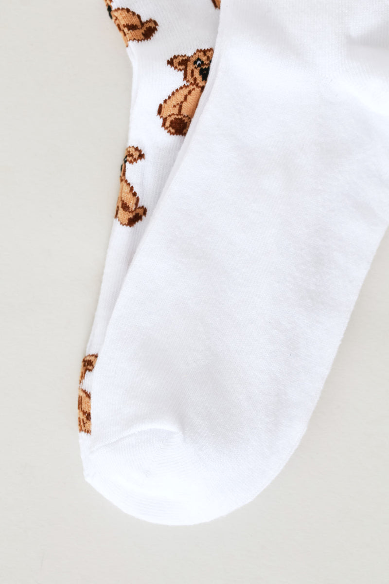 2 Pack Teddy Crew Fashion Socks - Cream