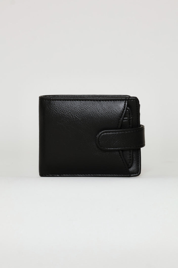 Men's Bill Fold Wallet With Removable Cardholder - Black