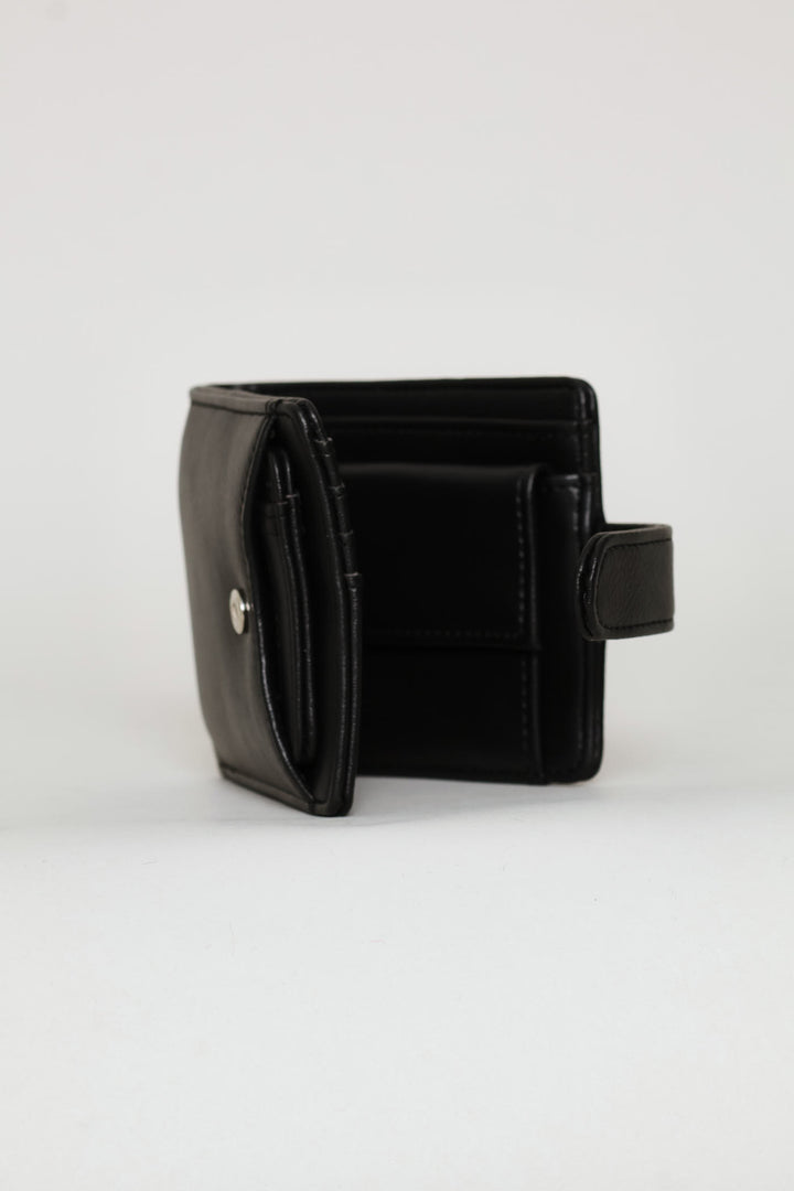 Men's Bill Fold Wallet With Removable Cardholder - Black