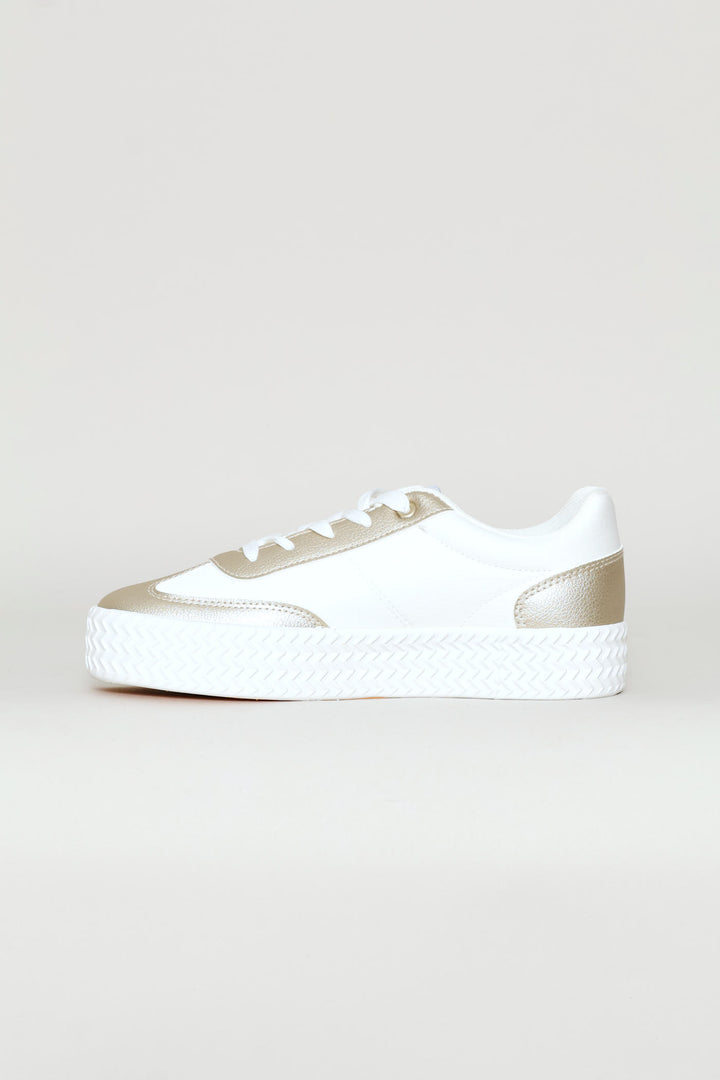 Lace Up Platfrorm Sneaker - White