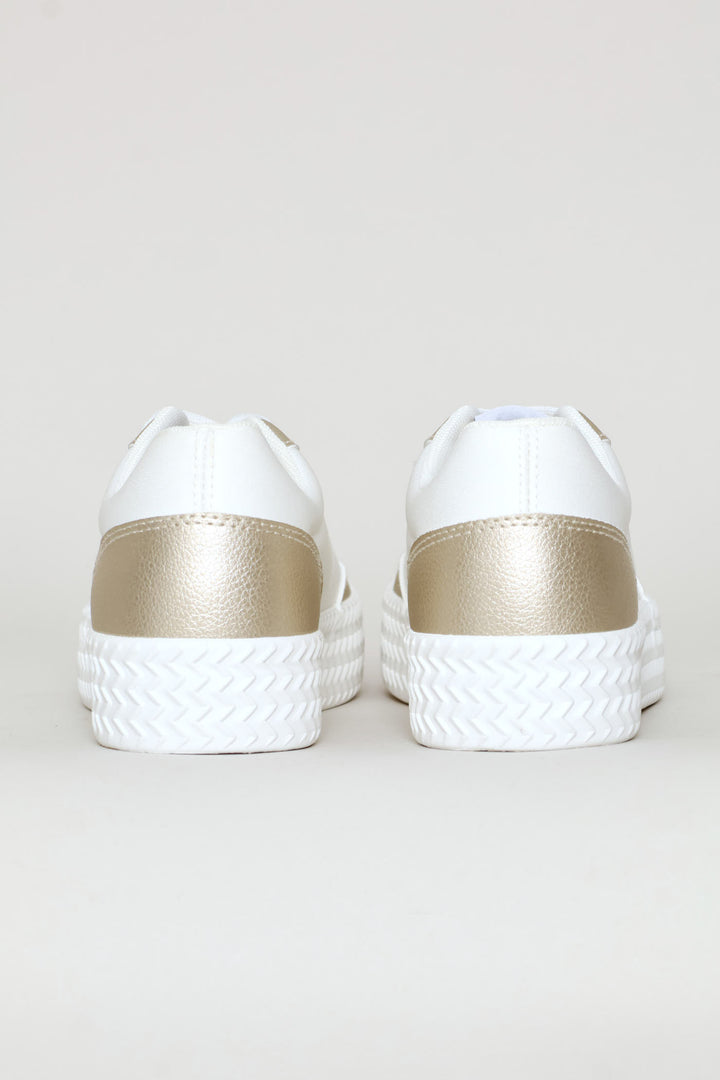 Lace Up Platfrorm Sneaker - White
