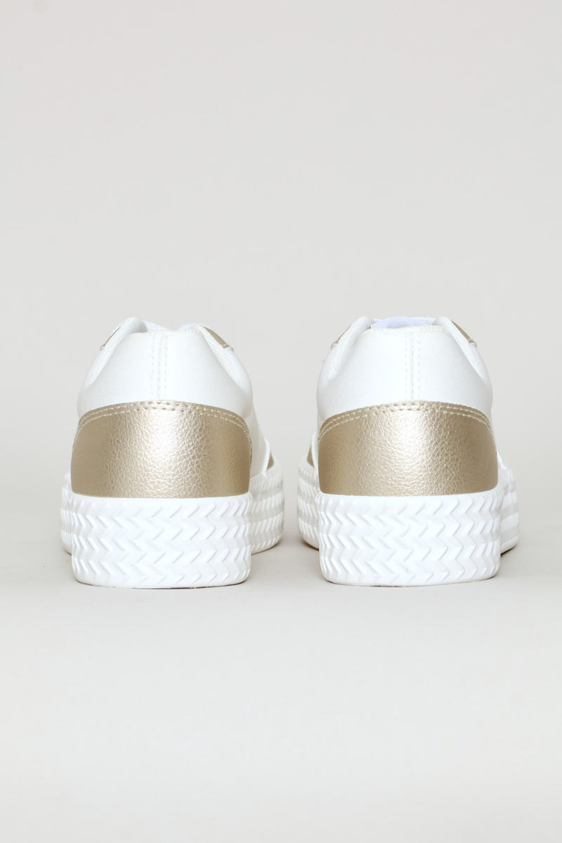 Lace Up Platfrorm Sneaker - White