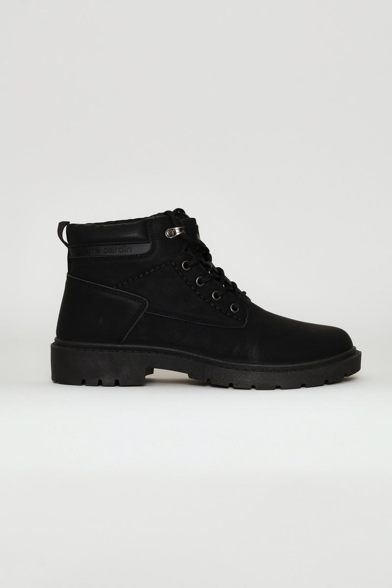Lace Up Worker Boot - Black