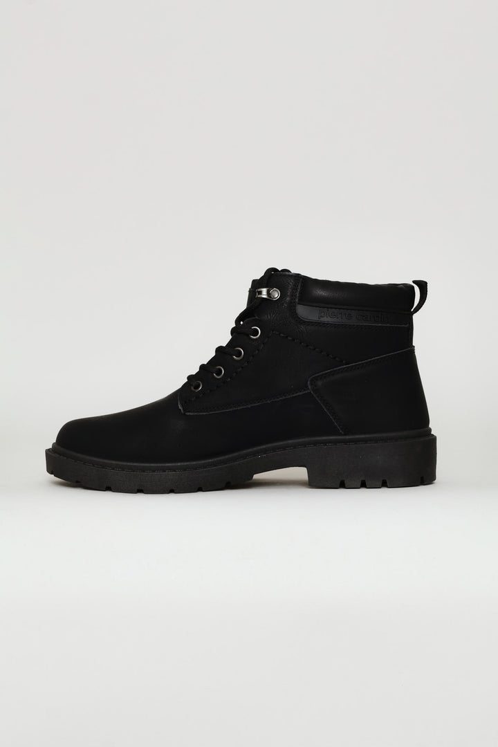 Lace Up Worker Boot - Black