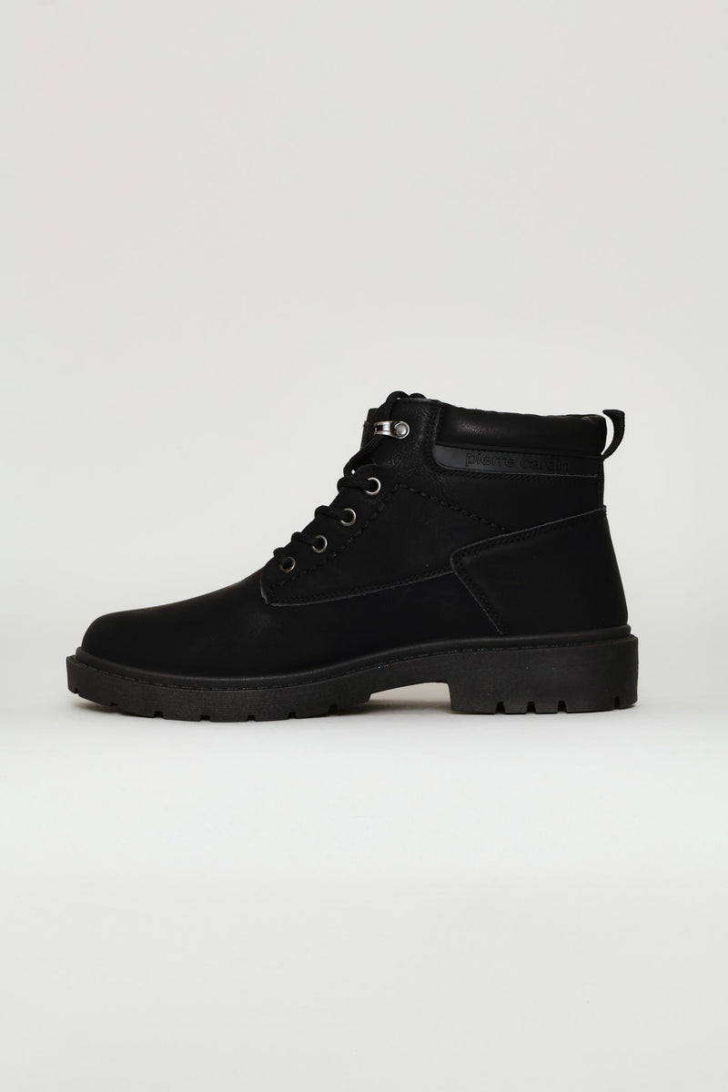 Lace Up Worker Boot - Black