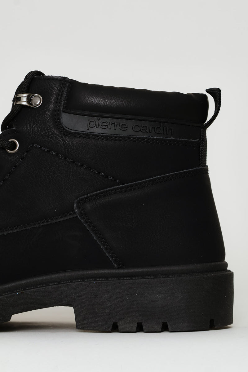 Lace Up Worker Boot - Black