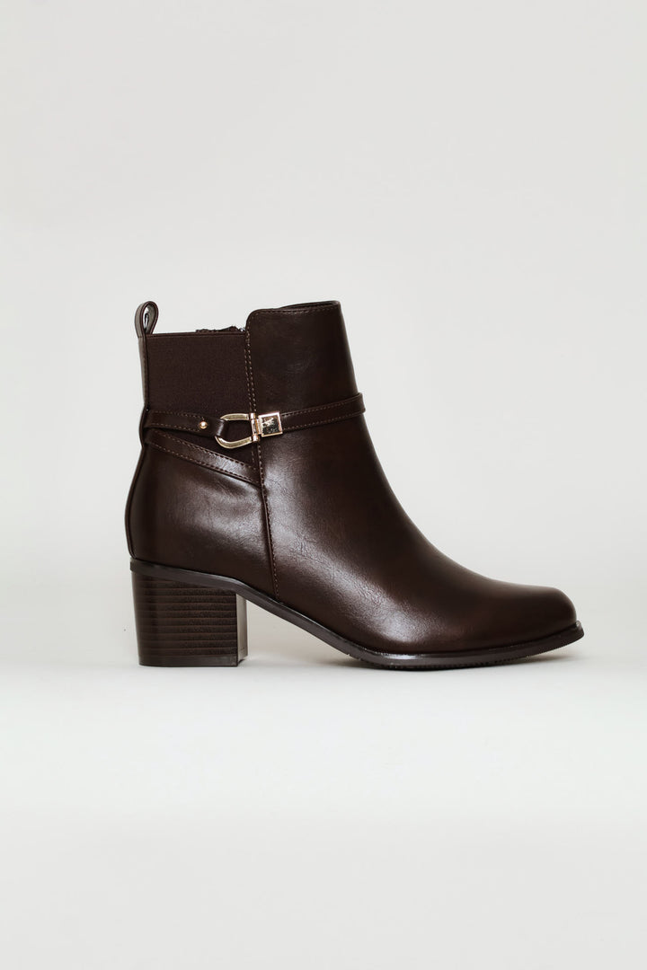 Metal Loop Trim Chelsea Boot - Chocolate