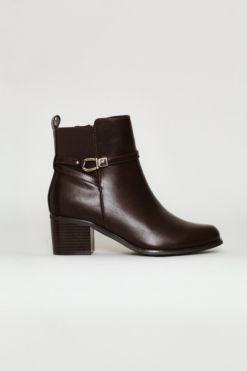 Metal Loop Trim Chelsea Boot - Chocolate