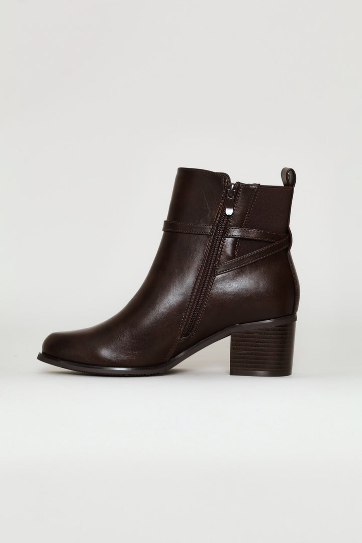 Metal Loop Trim Chelsea Boot - Chocolate