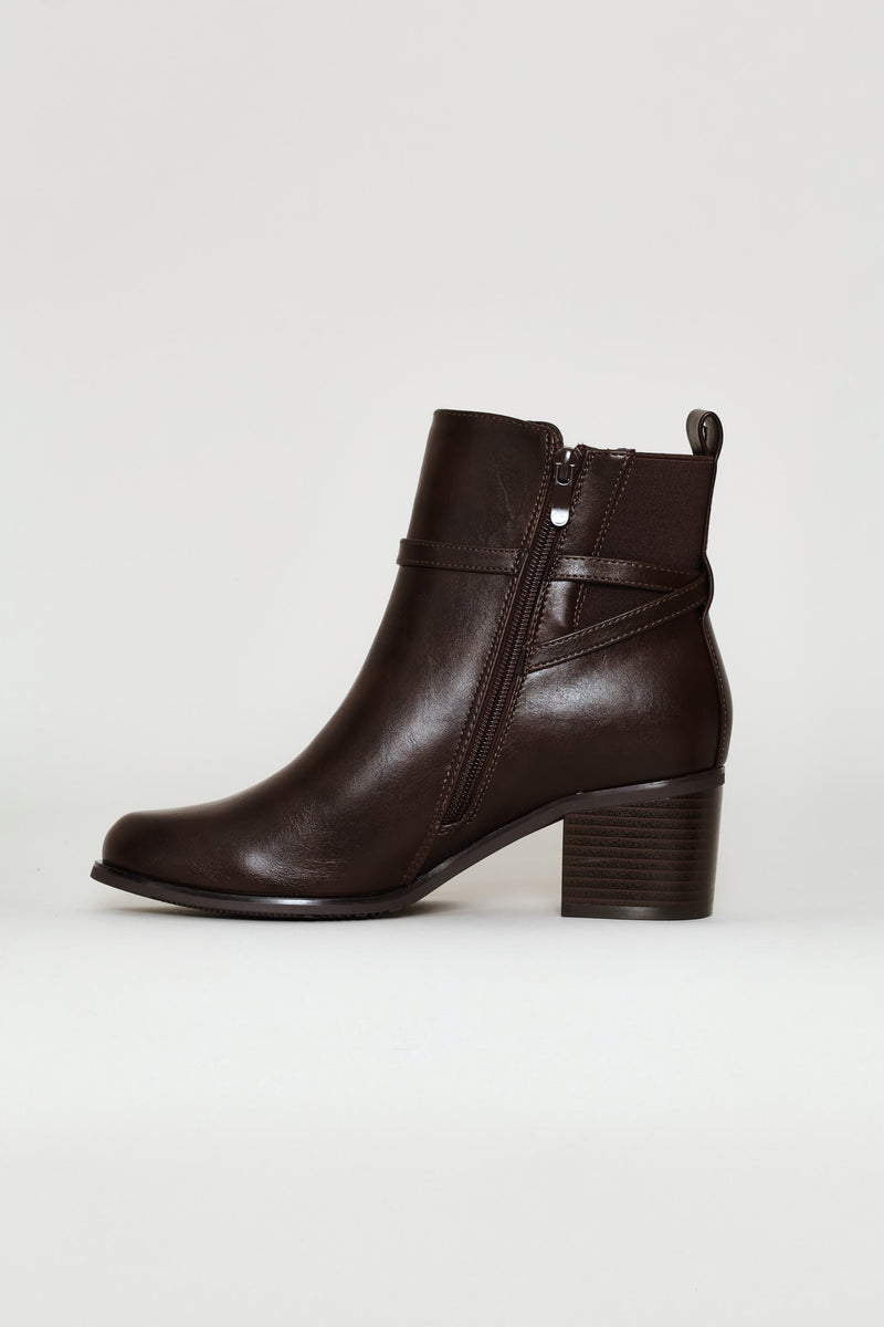 Metal Loop Trim Chelsea Boot - Chocolate