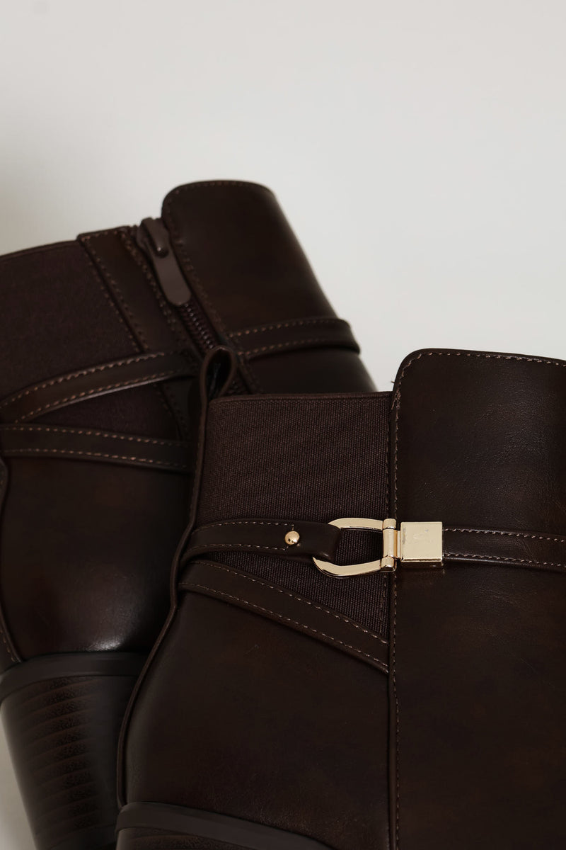 Metal Loop Trim Chelsea Boot - Chocolate