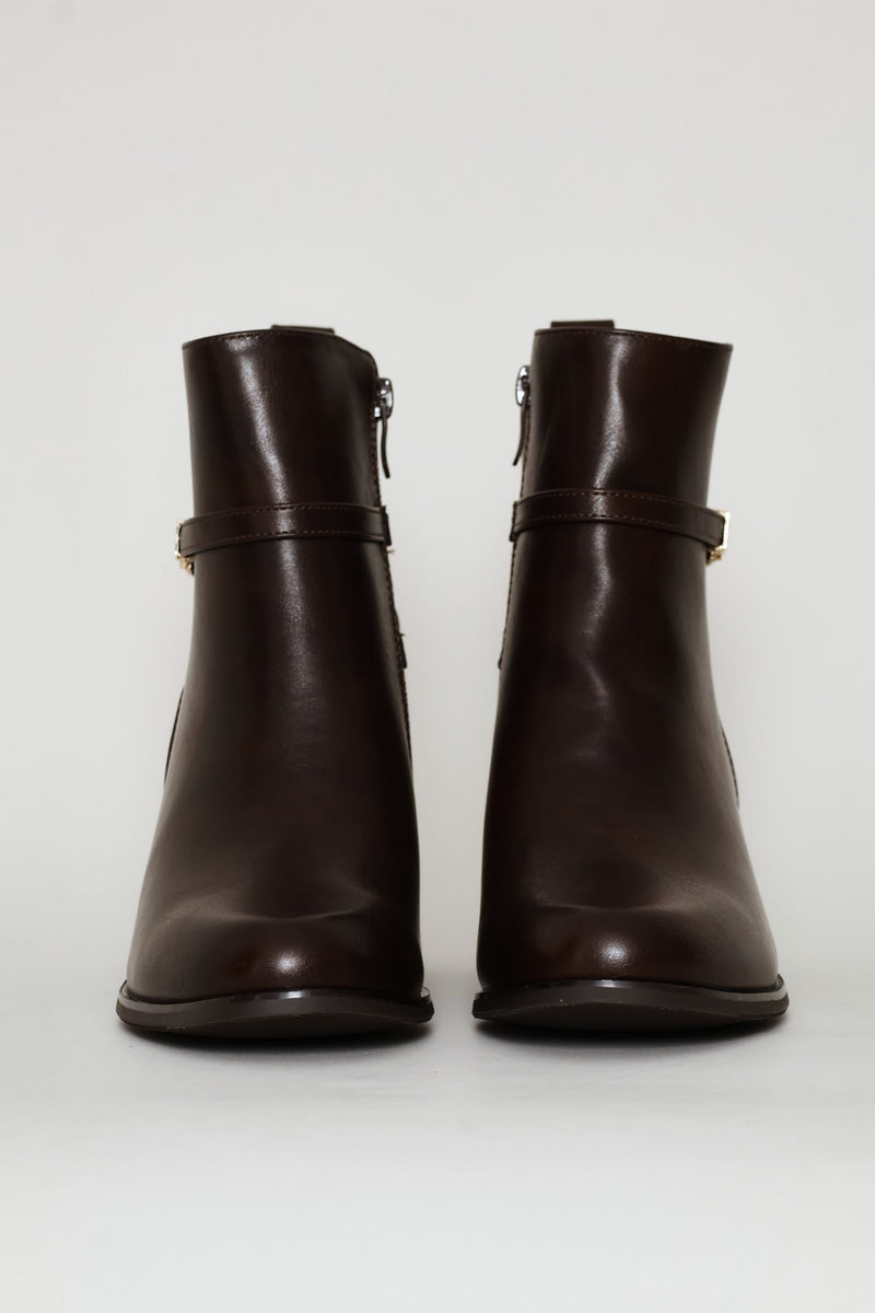 Metal Loop Trim Chelsea Boot - Chocolate