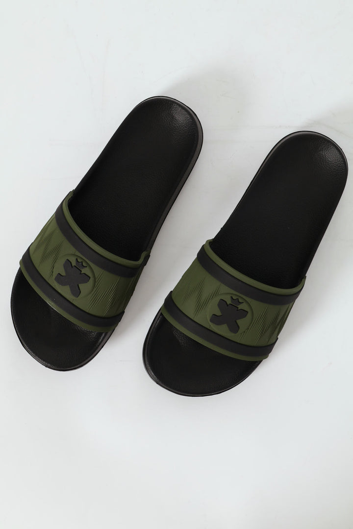 Rubber Upper Pool Slide - Olive
