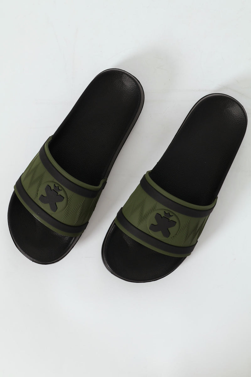 Rubber Upper Pool Slide - Olive
