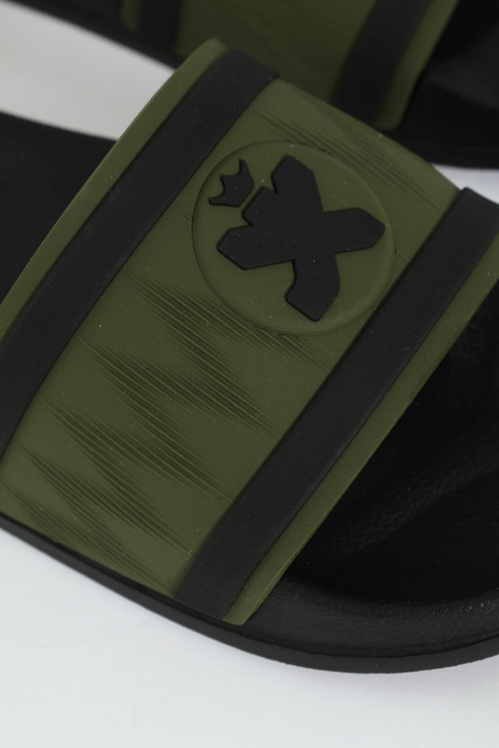 Rubber Upper Pool Slide - Olive