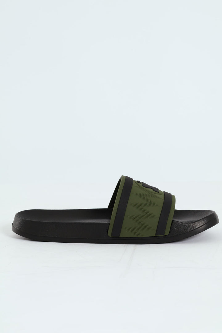 Rubber Upper Pool Slide - Olive