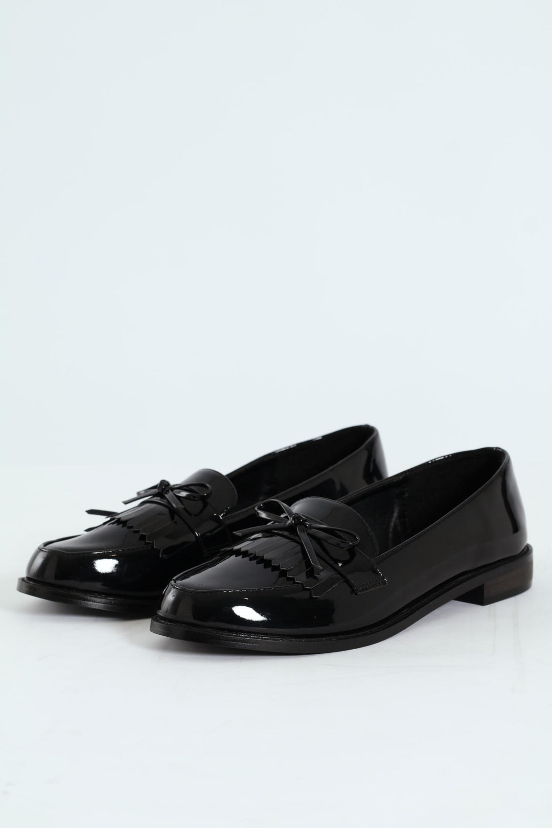 Apron Tassled Patent Loafer - Black