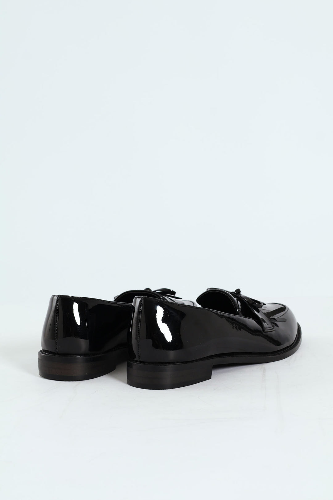 Apron Tassled Patent Loafer - Black
